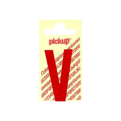 8711234223210-Pickup - Étiquette autocollante - 90 mm - Lettre V - rouge brillant-Avant-0
