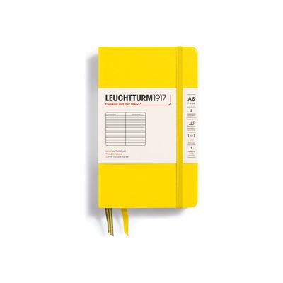 4004117424816-Leuchtturm1917 - Carnet de notes rigide A6 - ligné - jaune citron-Avant-0