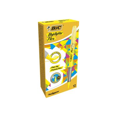 3086123448919-BIC Highlighter Flex - Pack de 12 surligneurs - jaune-Angle droit-0