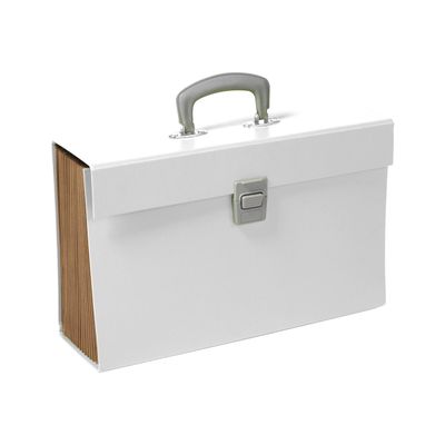3386177080388-Pierre Henry - Classeur ménager (valisette trieur) 20 onglets - blanc-Angle gauche-0