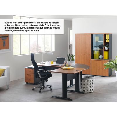 3483600740861-Bureau JAZZ+ - 160 cm - Pieds métal - Aulne--1