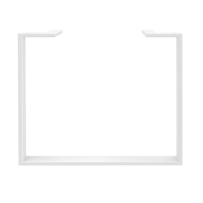 0404000122838-Bureau droit LOFTER - L140 cm - Plateau imitation Merisier - pied Blanc--2