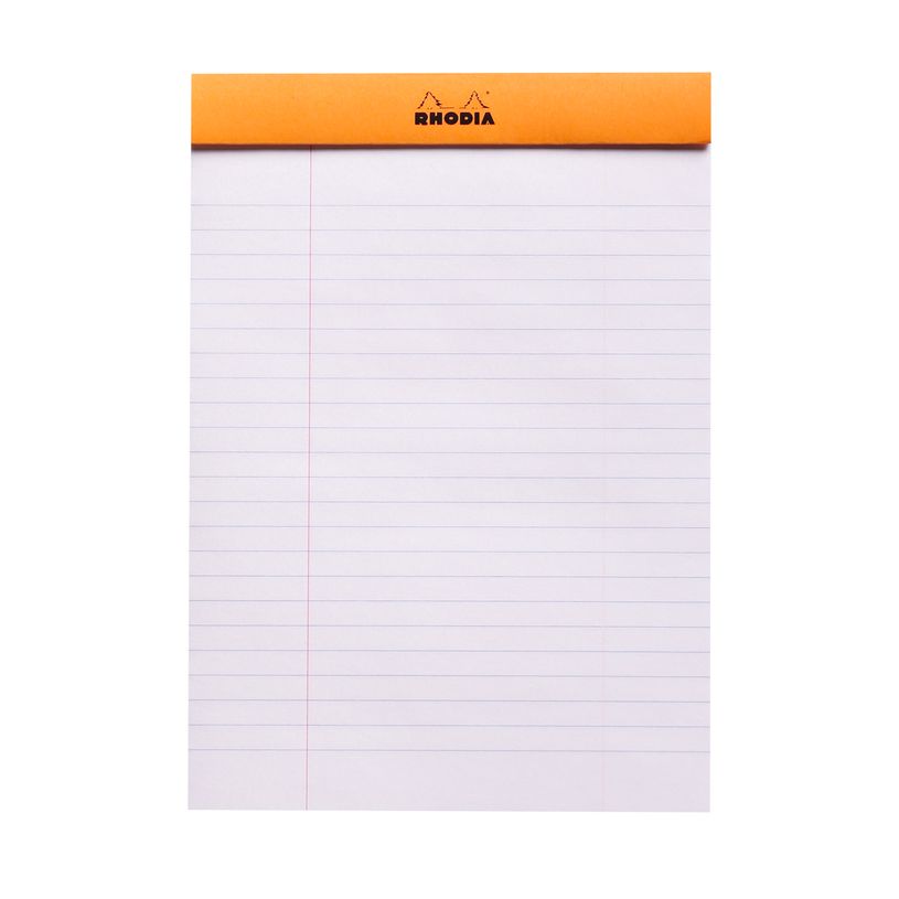 3037920166001-Rhodia Basics - Bloc notes - A5 - 160 pages - réglé avec marges - 80g - orange-P_16600_3-2
