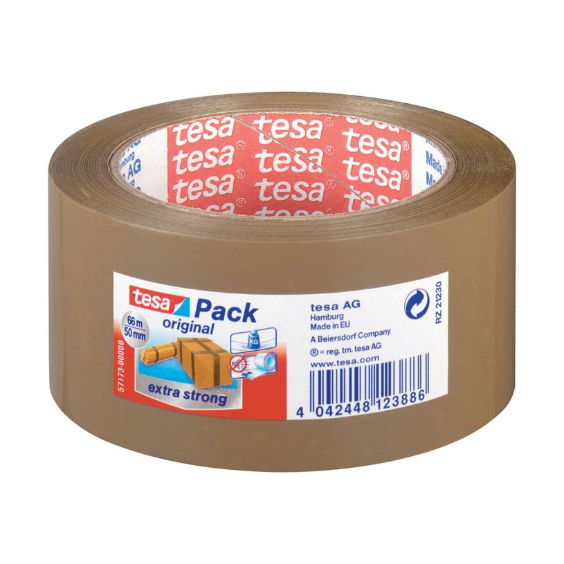 4042448126122-Tesapack Extra Strong - 6 Rubans adhésifs d'emballage - 50 mm x 66 m - havane-P_41206_1-0