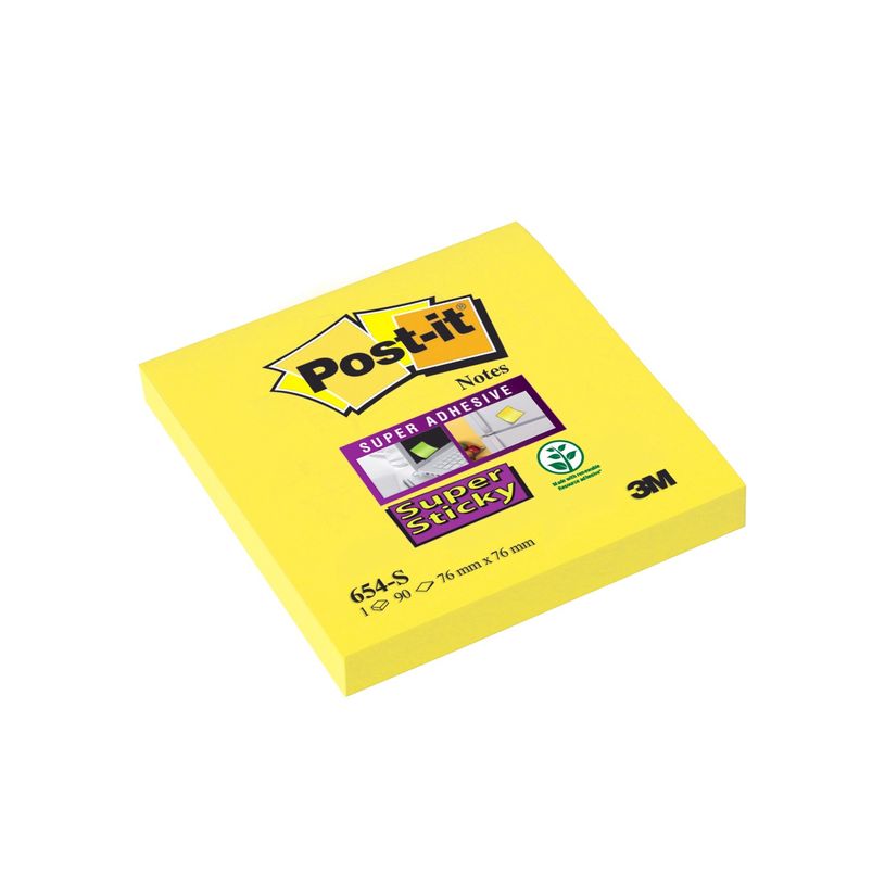 4001895877124-Post-it - Bloc notes Super Sticky - jaune jonquille - 76 x 76 mm-P_52430_1-0