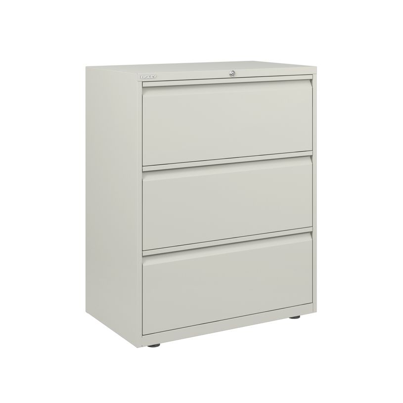 3700339844371-Crédence métallique monobloc -  3 tiroirs - H102 x L80 x P48 cm - gris clair-P_122802_1-0