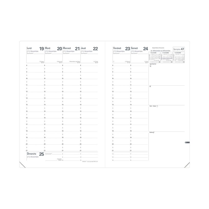 3371010123056-Agenda Impala Ministre - 1 semaine sur 2 pages - 16 x 24 cm - noir - Quo Vadis-P_151602_4-1