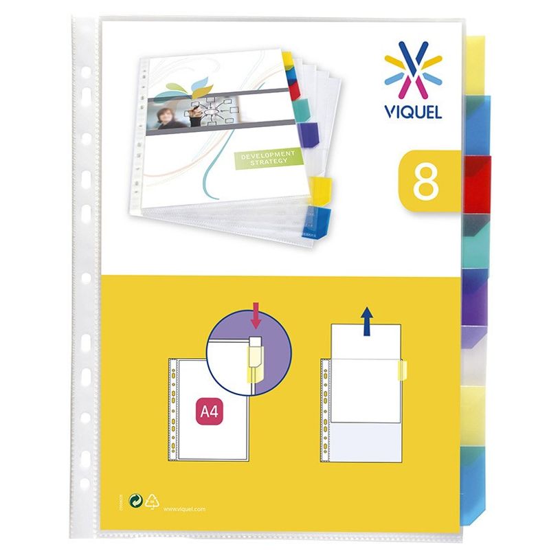 3135251542164-Viquel - Pochette intercalaire 8 positions - A4 - polypropylène-P_154216_2-1