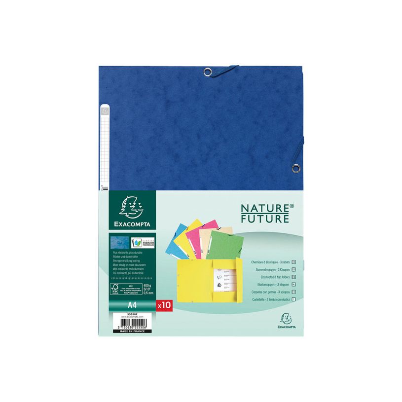 3130630555506-Exacompta Nature Future - 10 Chemises à 3 rabats - A4 - pour 250 feuilles - couleurs pastel-P_1855550_1-3
