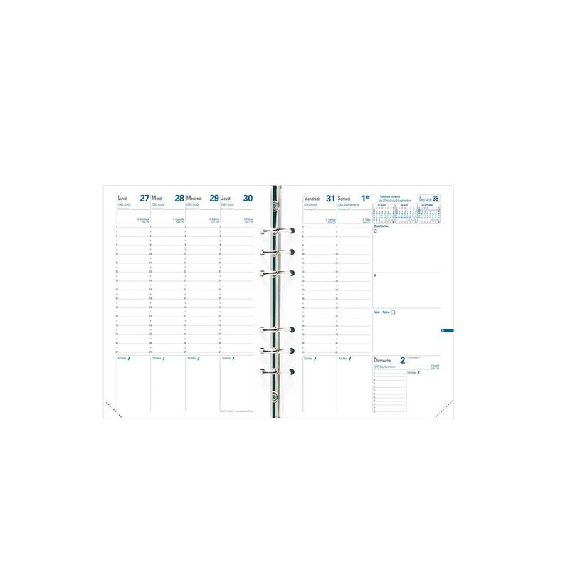 3371010118946-Recharge pour organiseur Timer 21 Planning - 1 semaine sur 2 pages - 15 x 21 cm - Quo Vadis-P_200004_2-0