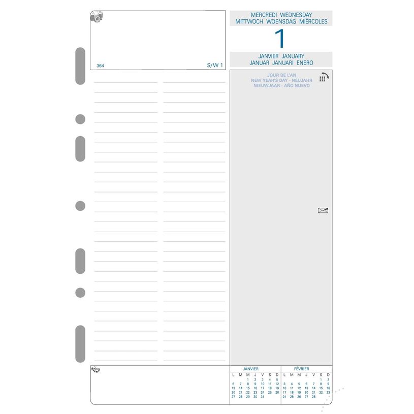 3660942004916-Exacompta Exatime 21 - Recharge pour organiseur - 1 jour par page - 14,2 x 21 cm--0