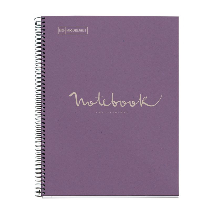 8422593060902-Notebook ECO EMOTIONS, carton recyclé, A4, quadrillage 5x5 mm, 80 feuilles de 1 couleur, Miquelrius, L--0