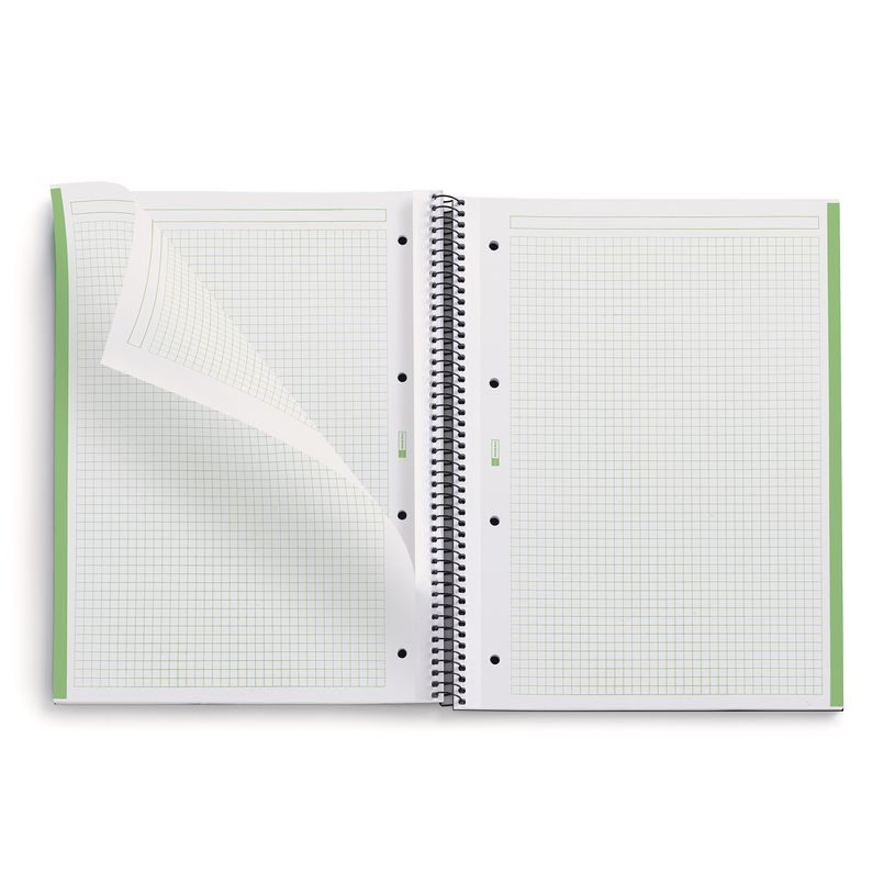 8422593060919-Notebook ECO EMOTIONS, carton recyclé, A4, quadrillage 5x5 mm, 80 feuilles de 1 couleur, Miquelrius, V--2
