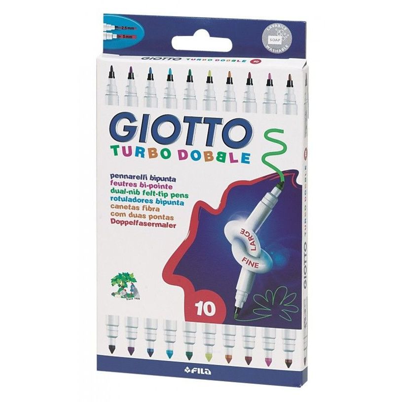0007470140892-GIOTTO Turbo Dobble - Stylo à pointe en fibre double pointe - encre à l'eau - fin / larg-P_300046931_1-0