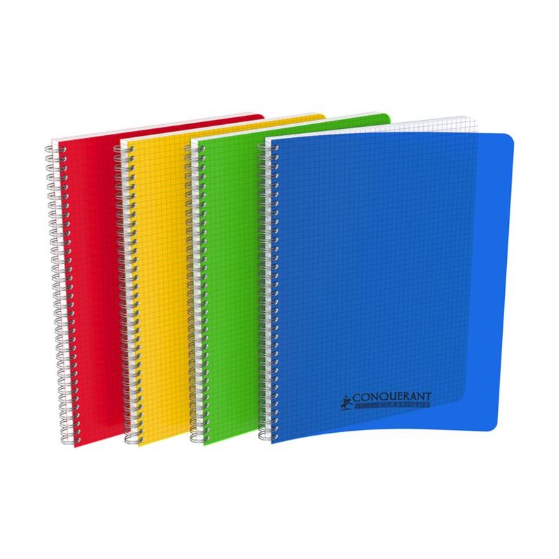 3020120133690-Conquérant Classique - Cahier polypro à spirale A4 (21x29,7cm) - 100 pages - petits carreaux (5x5 mm) - disponi-P_300048930_2-1