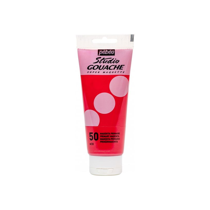 3167862900507-Pebeo Studio Gouache - Peinture gouache - magenta primaire - opaque mat - 100 ml-P_300054890_3-0