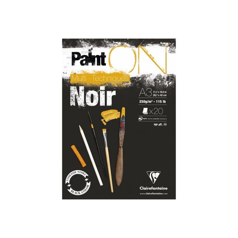 3329689751704-Clairefontaine PaintON - Bloc - gommé - A3 - 25 feuilles - noir-P_300054953_1-0