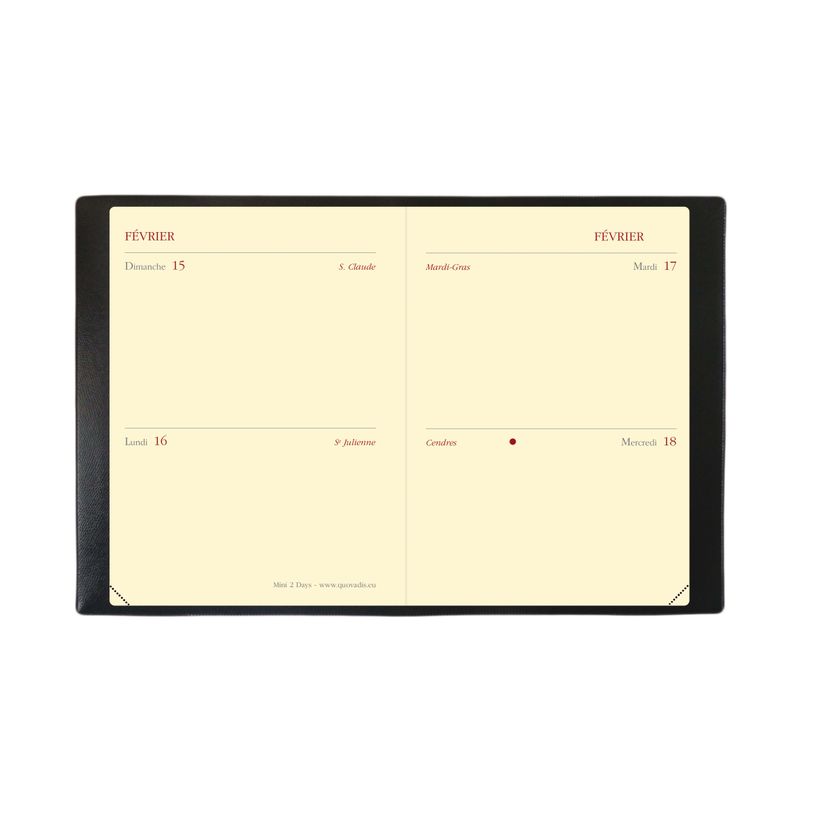 3371010140060-Agenda Impala Mini 2 Days - 2 jours par page - 7 x 10 cm - noir - Quo Vadis-P_370101_3-1
