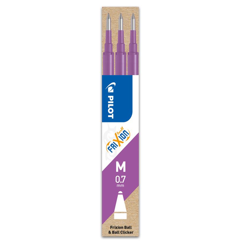 4902505584213-Pilot Frixion Ball - 3 Recharges pour rollers effaçables - 0,7 mm - mauve-P_400000402_1-0