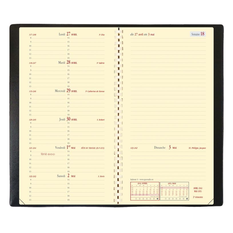 3371010286546-Agenda de poche spiralé Soho Italnote S - 1 semaine sur 2 pages - 8,8 x 17 cm - marron gl-P_400000792_3-1