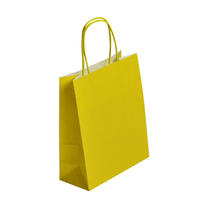 2130858207431,3135250988895-50 Sacs cadeau kraft - poignées torsadées - 18 cm x 8 cm x 22 cm - jaune-P_400001213_1-0