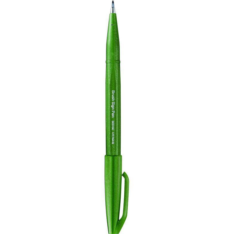 4902506365026-Pentel Sign pen - Feutre pinceau à pointe souple - vert olive-P_400001331_1-0