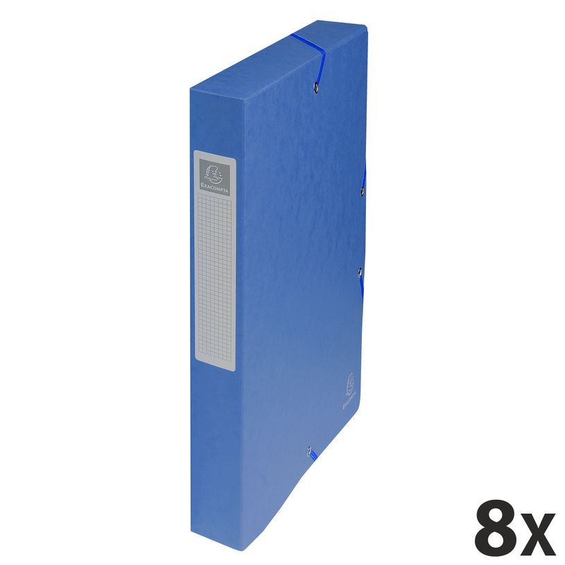 3130632504021-Exacompta Exabox - 8 Boîtes de classement en carte lustrée - dos 40 mm - bleu-P_400001825_1-0