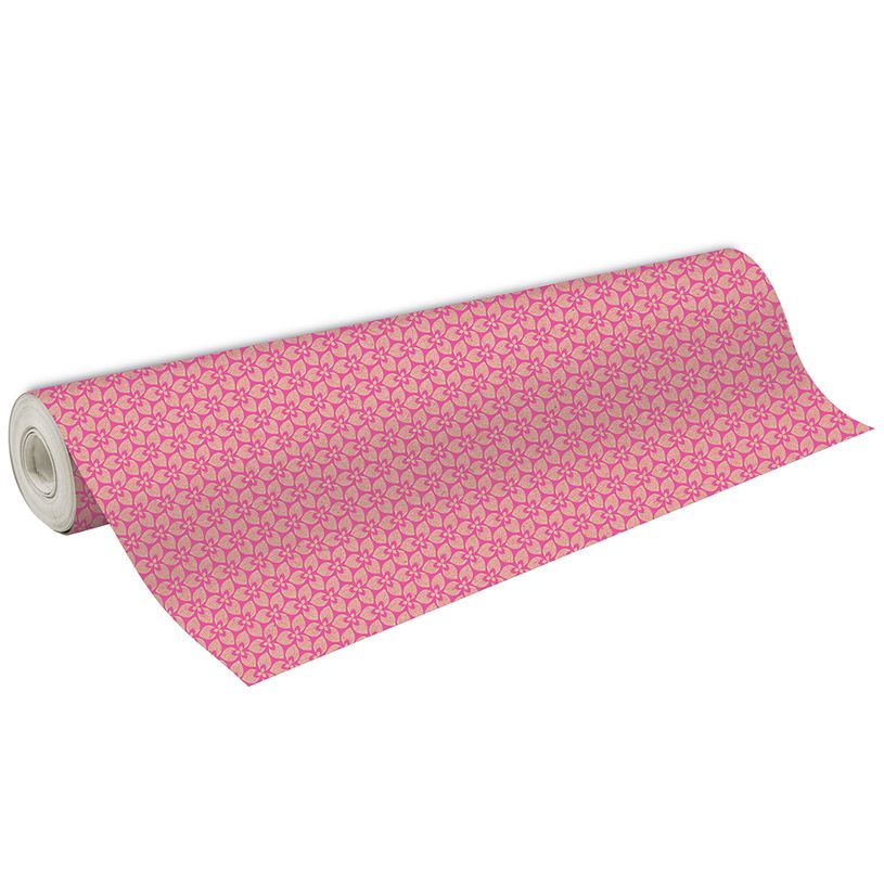 3329682238820-Clairefontaine - Papier cadeau kraft - 70 cm x 50 m - 70 g/m² - motif fleurs roses-P_400002794_1-0