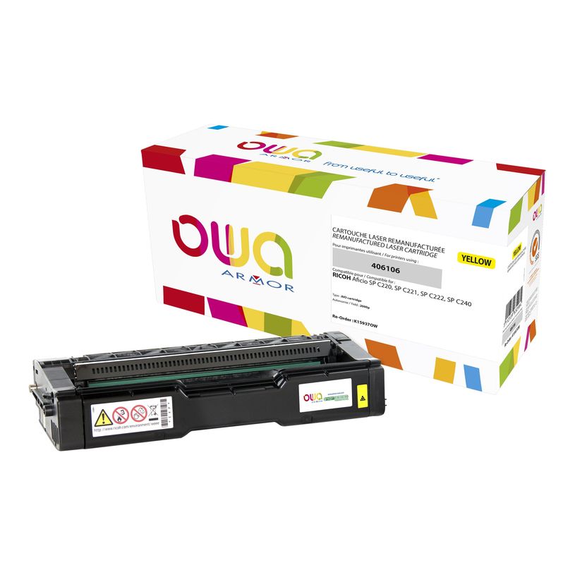 3112539632984-Cartouche laser compatible Ricoh 406106 - jaune - Owa K15937OW-P_400003250_1-0