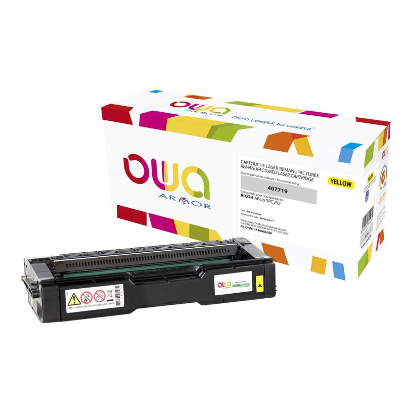 3112539705435-Cartouche laser compatible Ricoh 407719 - jaune - Owa K16088OW-P_400003254_1-0