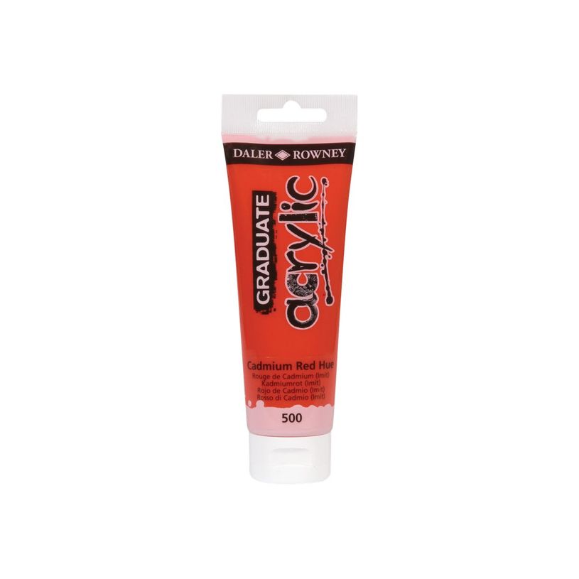 5011386020501-Daler-Rowney Graduate 500 - Peinture acrylique - 120 ml - rouge cadium-P_400005069_1-0