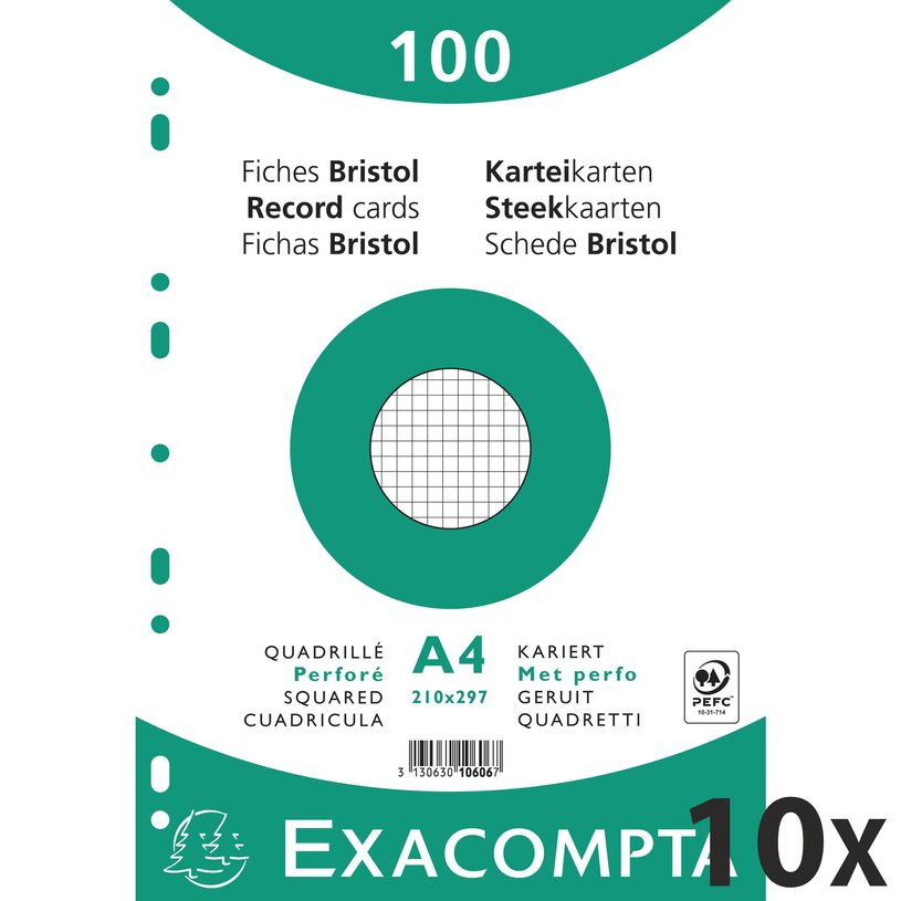 3130631106066-Exacompta - 10 Packs de 100 Fiches Bristol - A4 - petits carreaux - perforées - blanc-P_400005611_2-0