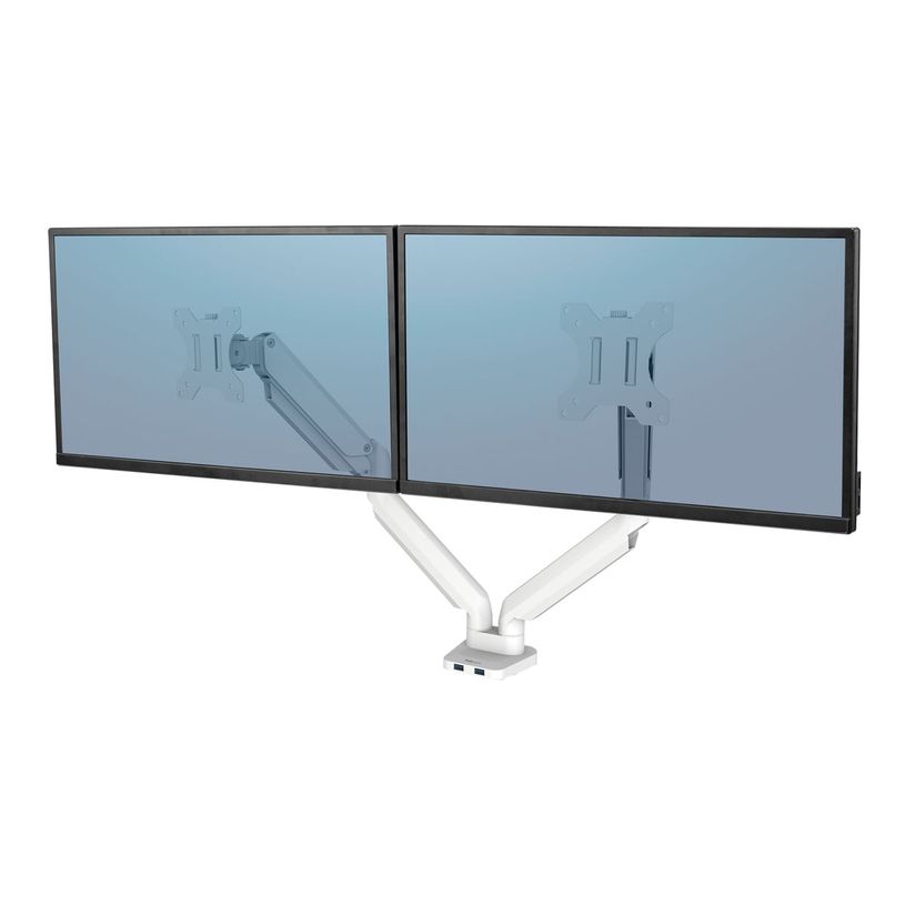 043859764204-Fellowes Platinum series - Bras porte écran double réglable -  fixation sur bureau - blan-P_400006924_1-0