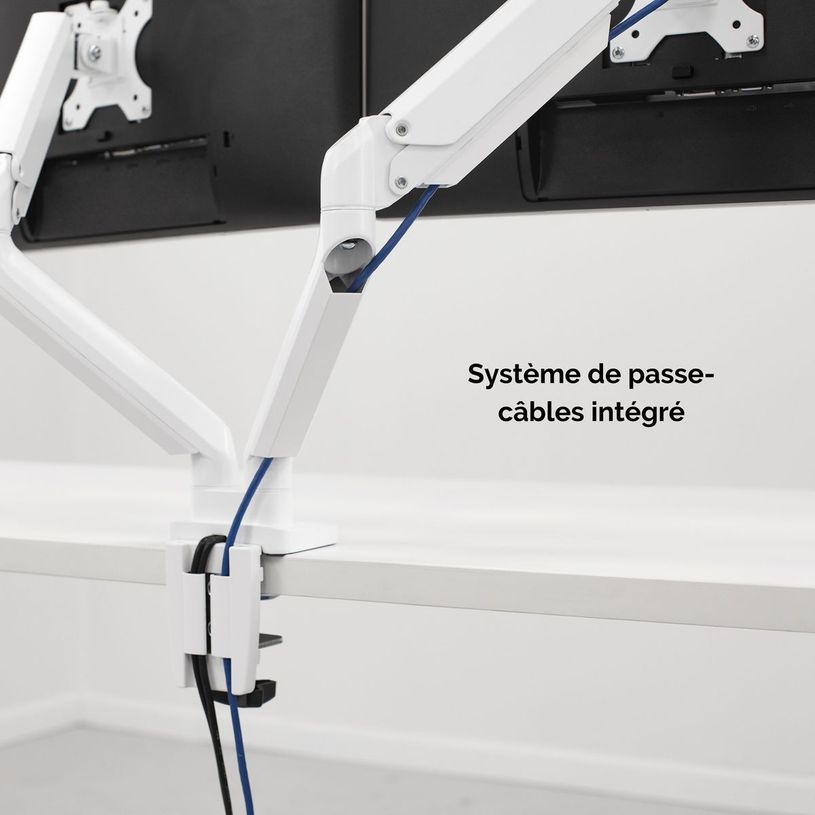 043859764204-Fellowes Platinum series - Bras porte écran double réglable -  fixation sur bureau - blan-P_400006924_4-3