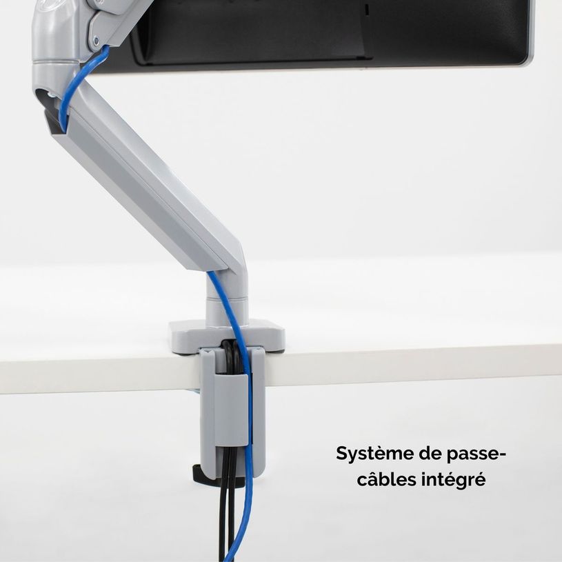 043859764211-Fellowes Platinum series - Bras porte écran simple réglable -  fixation sur bureau - gris-P_400006925_4-3