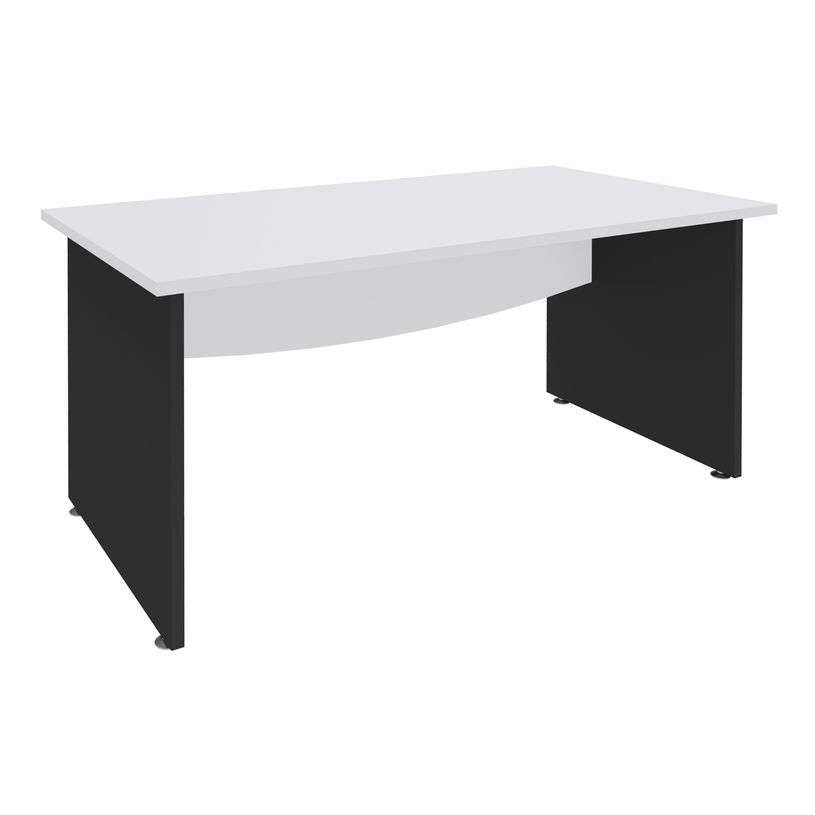 3253310105485-Bureau droit DUAL - L160 - Pieds Anthracite - plateau blanc-P_400009006_1-0
