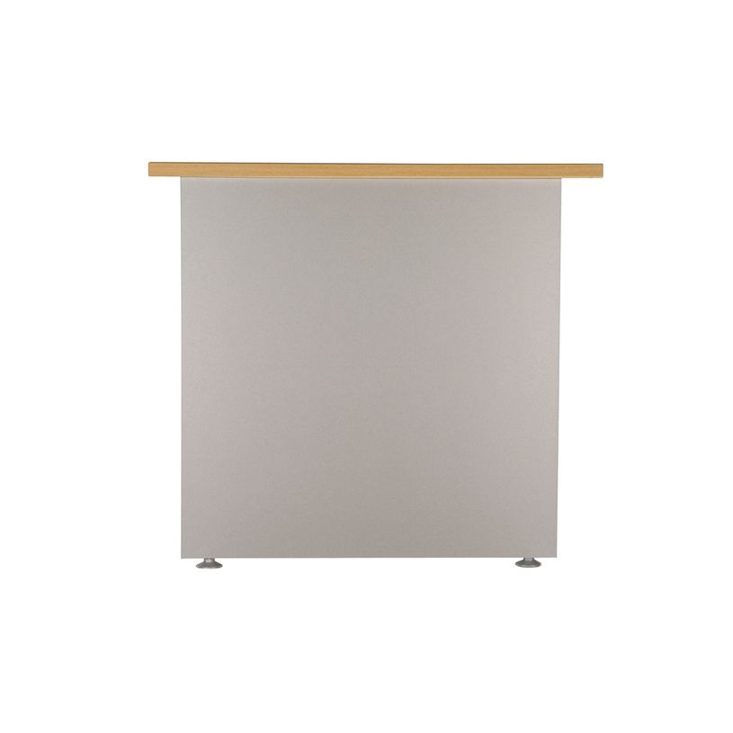 3253310175372-Bureau compact à gauche DUAL - L160 cm - Pieds blanc - plateau imitation Hêtre (Pieds de renfort ou caisson bout de bureau obligat-P_400009064_4-2