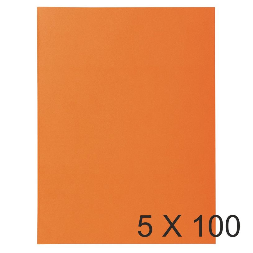 3288583401071-Exacompta Super 160 - 5 Paquets de 100 Chemises - 160 gr - orange-P_400010891_1-0