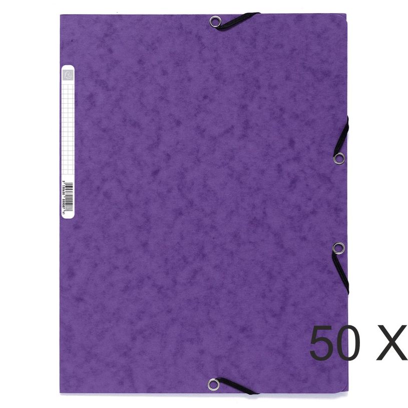 3130638555089-Exacompta - 50 Chemises à 3 rabats - A4 - violet-P_400011092_1-0