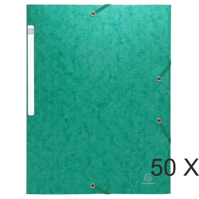 3130633558535-Exacompta Scotten - 50 Chemises à 3 rabats - A4 - vert-P_400011128_1-0