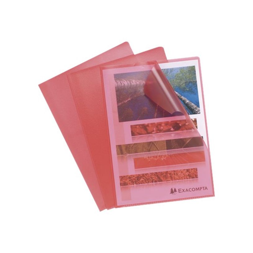 3130630585251-Exacompta - 100 Pochettes coin grainées - A4 - 12/100 - rouge-P_400011673_1-0