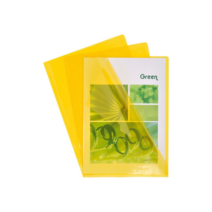 3157406856216-Exacompta - 10 Pochettes coin lisses - A4 - 13/100 - jaune translucide-P_400011693_2-1