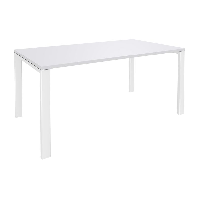 0404000120742-Bureau simple IRIS - L140 cm - Pieds blanc - plateau Blanc perle-P_400012074_1-0
