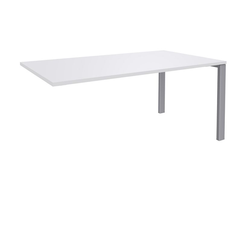 0404000121237-Bureau simple IRIS - L140 cm - Plan suivant - Pieds aluminium - plateau Blanc perle-P_400012123_1-0