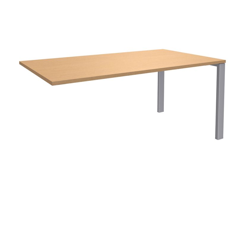 0404000121497-Bureau simple IRIS - L180 cm - Plan suivant - Pieds aluminium - plateau imitation Hêtre-P_400012149_1-0