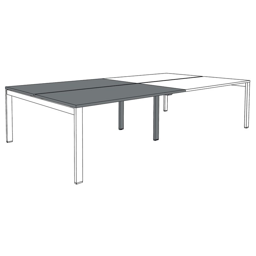 0404000122425-Bureau Bench IRIS - L180 cm - Plan suivant - Pieds blanc - plateau Blanc perle-P_400012242_7-3