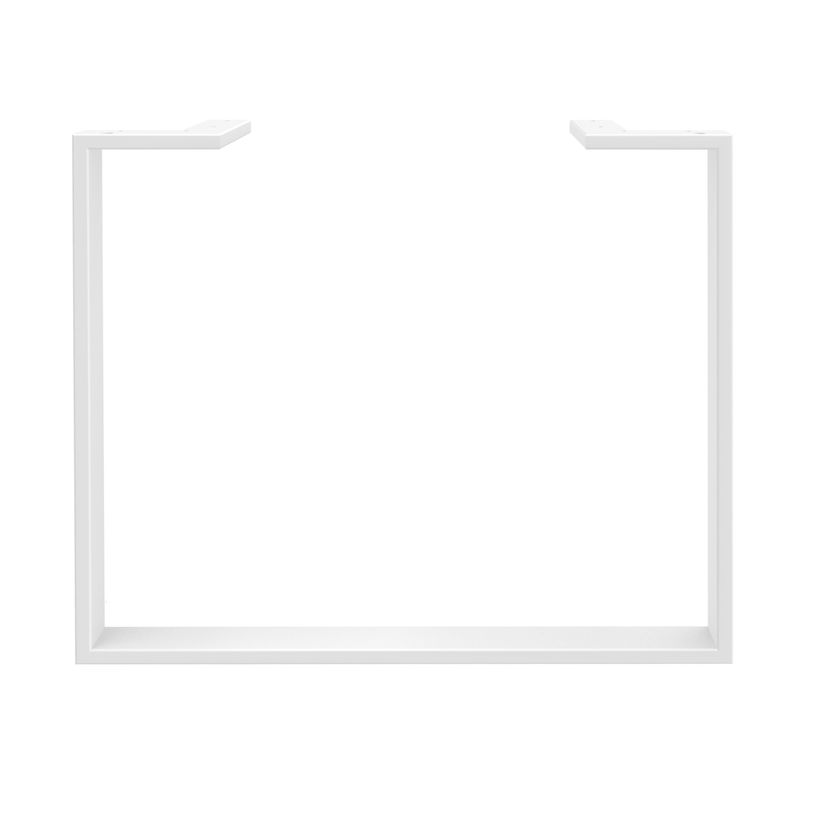 0404000123132-Bureau compact LOFTER - L160 cm - Retour à droite - Plateau imitation chêne clair - pied Blanc - (pied de renfort obligat-P_400012313_3-3