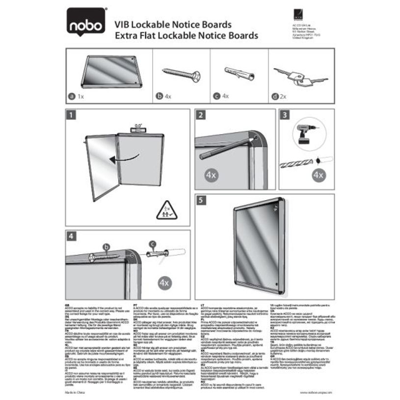 5028252158732-Nobo - Vitrine d'intérieur extra plate - 2 feuilles A4 - surface magnetique - porte battante - 38,5 x --3