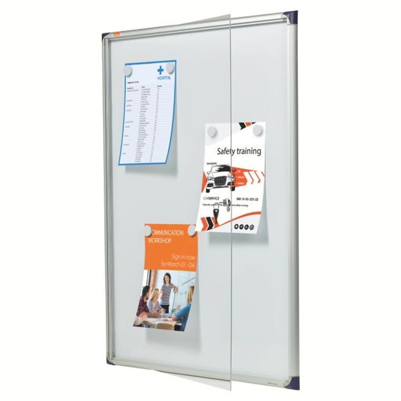 5028252221818-Nobo - Vitrine d'intérieur extra plate - 9 feuilles A4 - surface magnetique - porte battante - 73 x 98--1