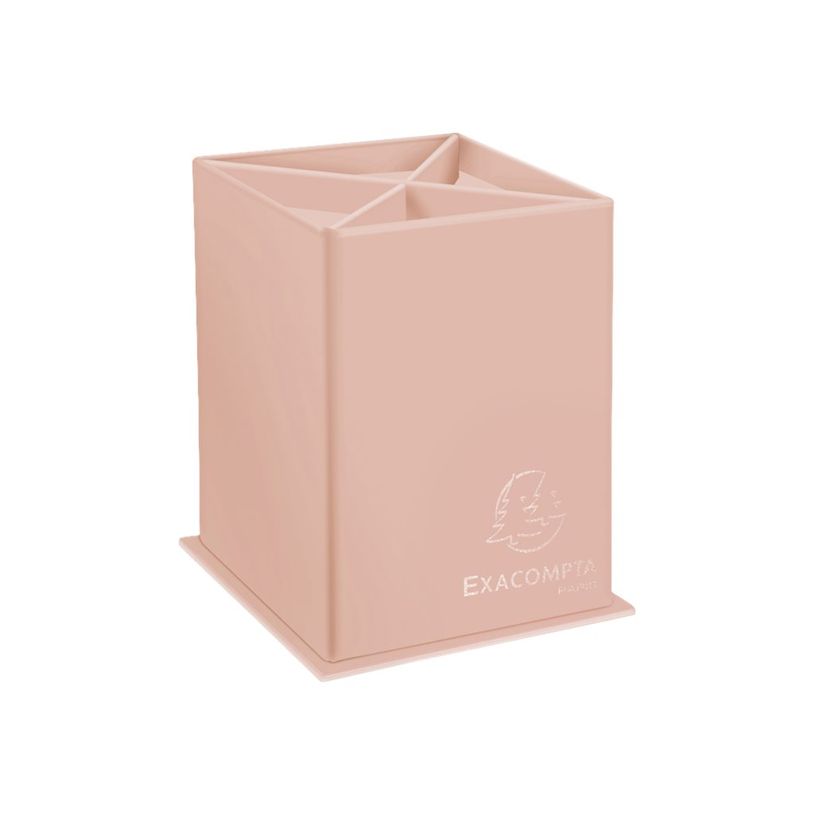 9002493099869-Exacompta Aquarel - Pot à crayons en carton - 4 compartiments - corail-P_405110125_2-1